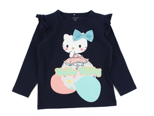 Name It dark sapphire Hello Kitty sløjfe top